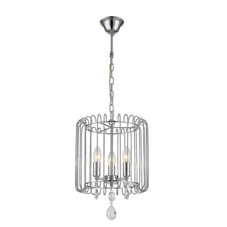 Evora chandelier, 3x60W E14, chrome 32x32x34 cm