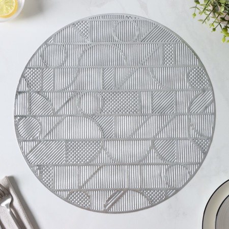 A set of serving napkins on the table “Burleske”, 4 pcs, d = 38 cm, silver color-6