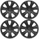 Wheel caps R16 "Joy", Silver-Black, Carbon, set 4 pcs