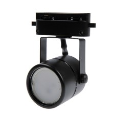 Track lamp for the GU5.3 lamp, round, black body