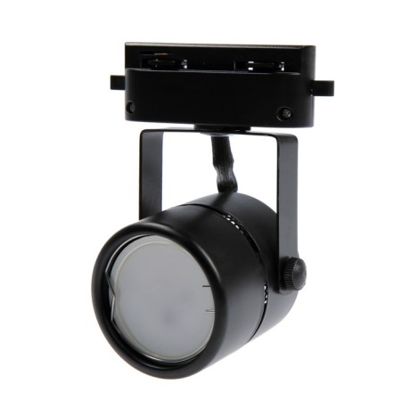 Track lamp for the GU5.3 lamp, round, black body