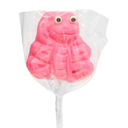 Caramel on the stick "Snake", pink, 20 g-1