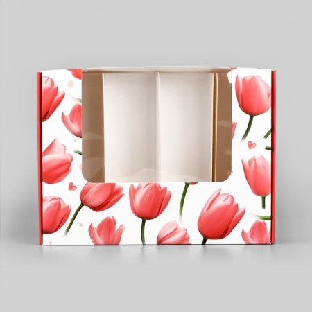 Box for eclairs with liners "for you", 20 x 15 x 5 cm-1