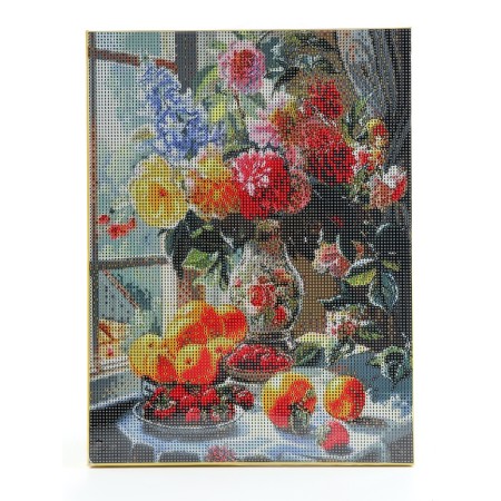 Diamond mosaic with a complete filling on canvas with a subframe "still life", 30 x 40 cm-2