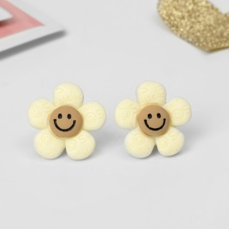 Clips children's "chosen" flower smile, color beige-brown