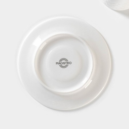 Coffee steam porcelain Magistro Argos, 2 items: a cup 100 ml, a saucer d = 15 cm, white color-4