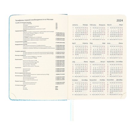 Dated diary of 2025 A5, 168 sheets, DEVENTE. Barbara, a solid cover of leatherette with foam, perforation, liesse, block 70, blue-9
