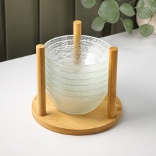 A set of glass salad bowls on the Virgo stand, 330 ml, D = 12.5 cm, 6 pcs