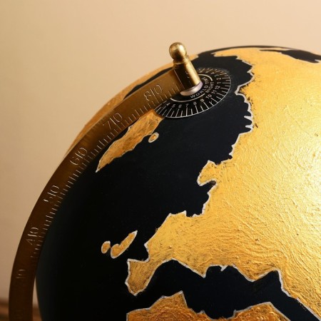 Souvenir Globe "Black" on a tripod 35x35x76 cm-2