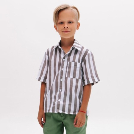 Minaku boy: Cotton Collection, brown/white color, height 98 cm