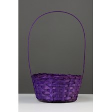 Wicker basket 20 x 20 x 9 cm, handle h = 25 cm, purple