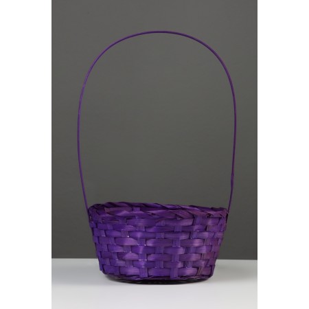 Wicker basket 20 x 20 x 9 cm, handle h = 25 cm, purple