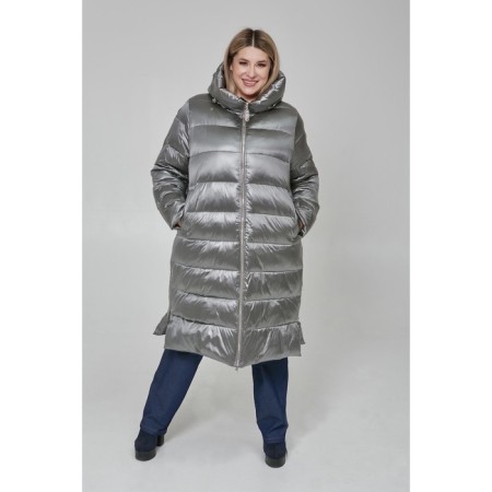 Female coat, size 66, gray color-3