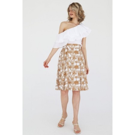 Skirt with folds of viscose, size 42