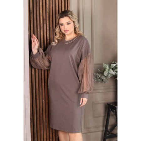 Female dress, size 62, beige color-7