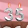 Candle in the cake jubilee "line" (set 2 in 1), number 35 /53, silver metallic, 6.5 cm