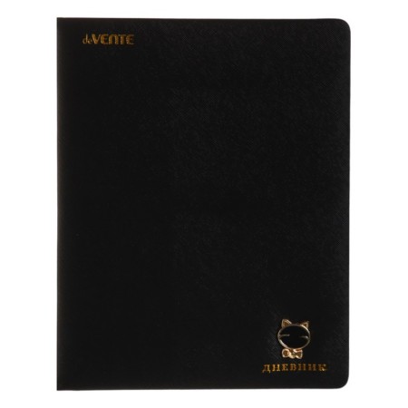 Universal diary for grade 1-11 Kitty, solid cover, artificial leather, foam, embossing foil, liesse, 80 g/m2