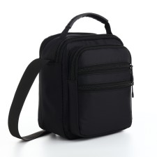 Male bag, 17*10*21 cm, 2 lightning departure, 4 n/pocket, black