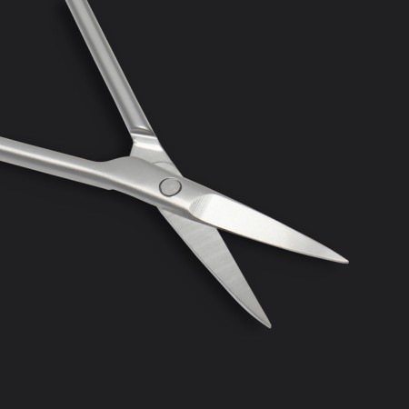Manicure scissors "Premium", narrow, bent, 10.5 cm, on the blist, color is a matte silver-9