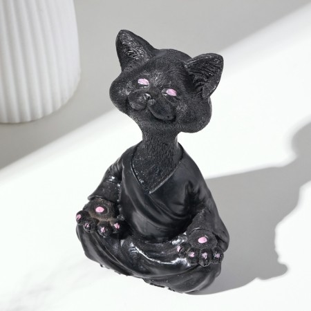 Figure "Cat Yoga" Black, 11x23x6cm-4