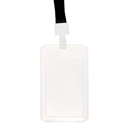 Baig-carman is vertical, transparent, plastic, external 112x68mm, internal 85x54mm, tape 80x1.5cm.
