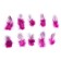 A set of feathers for decor 10 pcs., Size 1 pc: 5 × 2 cm, pink color with black