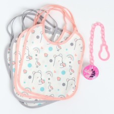 A set of children's slotting cranes I, 4 pcs. + gift, 20x17 cm., Pink, gray color