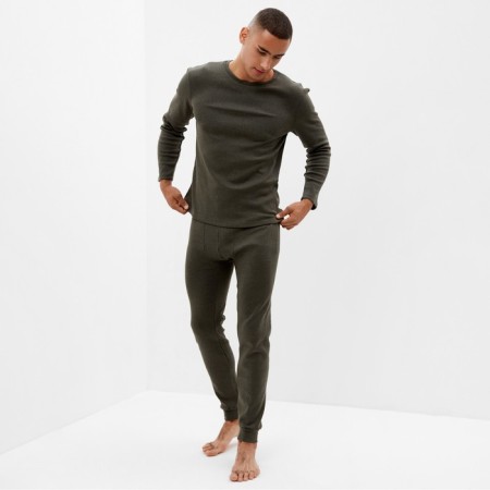 Set of men's thermo (longshit, trousers) minku color khaki, river 48-9