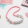 Children's “chosen” pearls, 20 cm, white-pink color