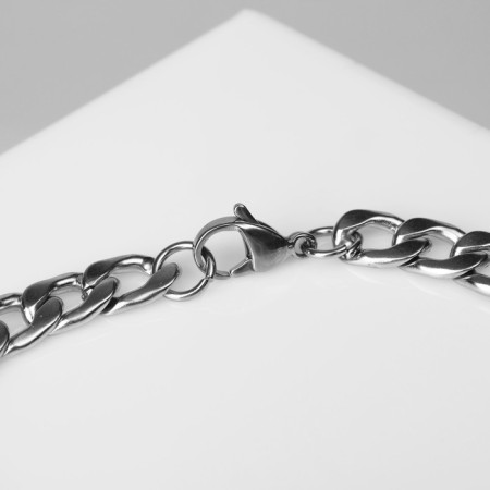 Bracelet male "Brutal" chain large, color silver, 22 cm-2