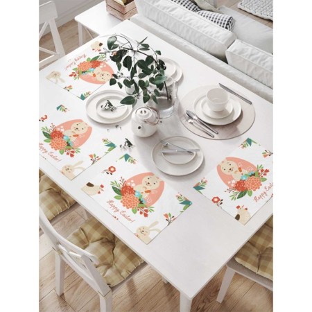 Set of napkins for setting the table "Happy Easter", rectangular, size 32x46 cm, 4 pcs
