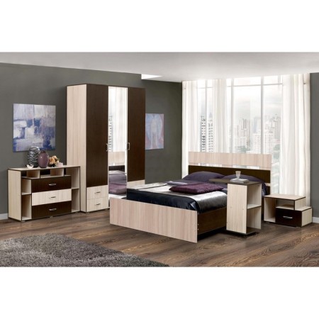 Venice 10 bedside table, box, 600x380x400 mm, color ash shimo light / wenge-1