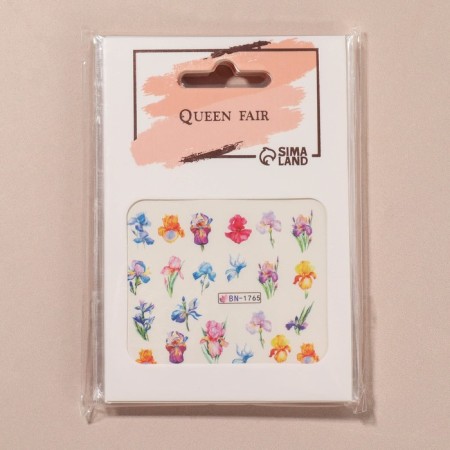 Slider - nail design "Flower happiness", packing 6 pcs, multi -colored-1
