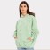 Women's sweatshirt was laid down, the color of the light green, size 44 (s)