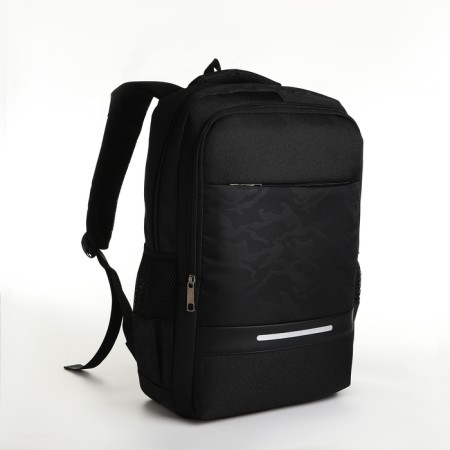 Youth backpack, 2 lightning departments, 4 pockets, with USB, black color-2