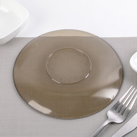 Dessert plate Basilico, D = 17 cm, brown color-1