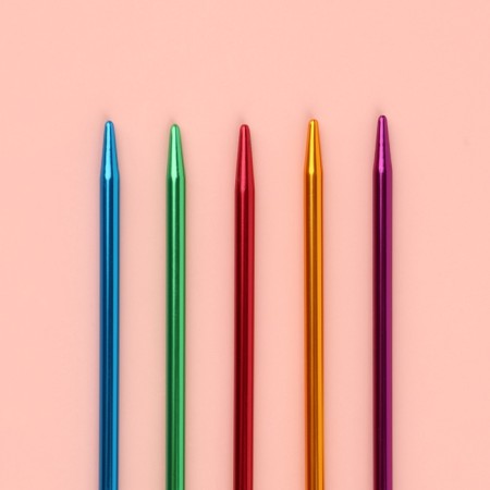 Knitting knitting needles, hindeer, aluminum, d = 3 mm, 25 cm, 5 pcs, color mix-1