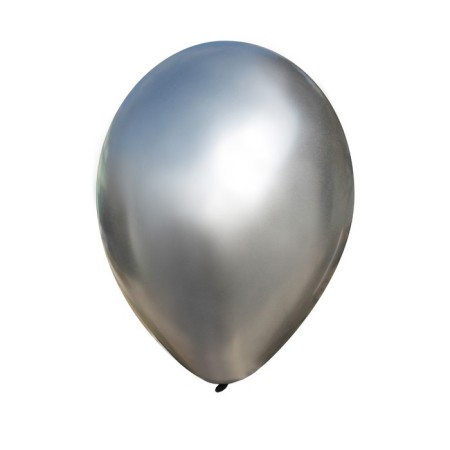 Latex ball 12 ", chrome, set 50 pcs., Platinum color
