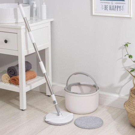 Mop with spin and bucket, microfiber nozzle-1