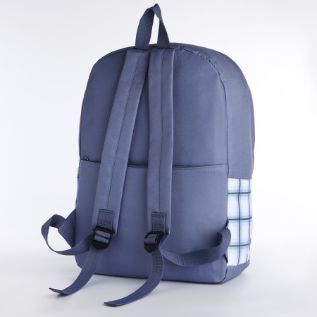 Set of a backpack with a zipper, core, bag, cosmetic bag, blue color-3