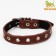 Leather collar on synthetic winterizer, dimensionless, 45 x 2 cm, Osh 18-39 cm, brown