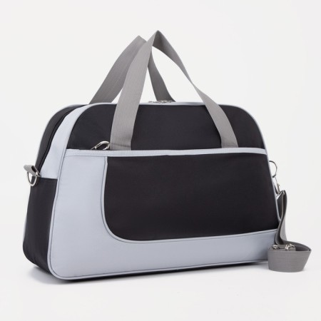 Sports bag with lightning, external pocket, gray/black color
