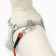 A set of ammunition with a soft breathing harness and a round leash 120 x 1 cm, red