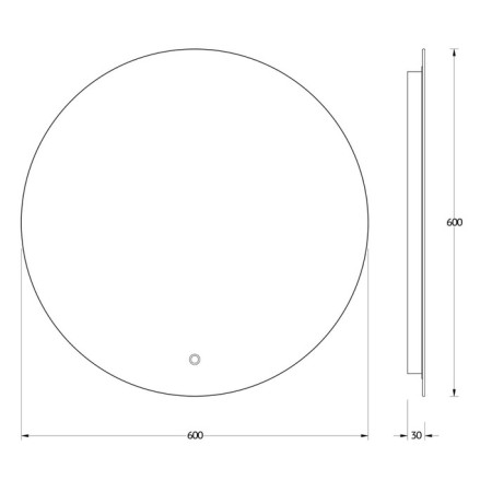Evororm mirror with LED backlight, touch switch, 15W, 60x60 cm, warm white light-1