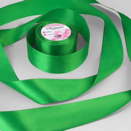 Satin tape, 50 mm × 23 ± 1 m, color green No. 19