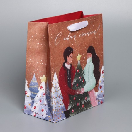 Craft vertical package "I love", ml 23 x 27 x 11.5 cm, new year-2