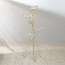 Flowers stand, floor, 5 pots, d = 17 cm, white, 