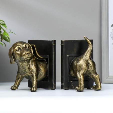 Holders for books "Bronze Dog" set 2 pcs 15.5x21x11 cm-1