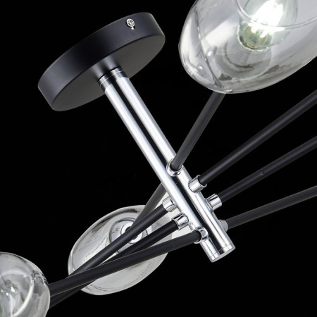 Ceiling EVOLUCE lamp. Sle155512-08. Gloa. 8x40 watts, E14, 84x84x22 cm, black color, chrome-6