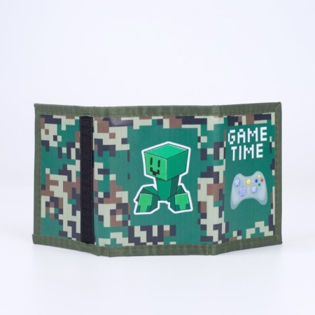 Wallet, Velcro department, green color-1
